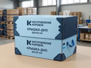 Изготовление коробок крышка-дно 50x70 см в Москве