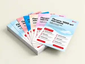 Печать 1000 шт листовок в Москве