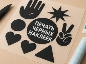 Печать черных наклеек в Москве