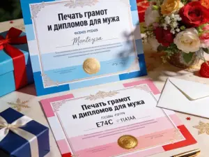 Печать грамот и дипломов для мужа в Москве