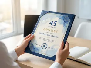 Печать грамот и дипломов для сапфировой свадьбы в Москве