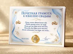 Печать грамот и дипломов с юбилеем свадьбы в Москве