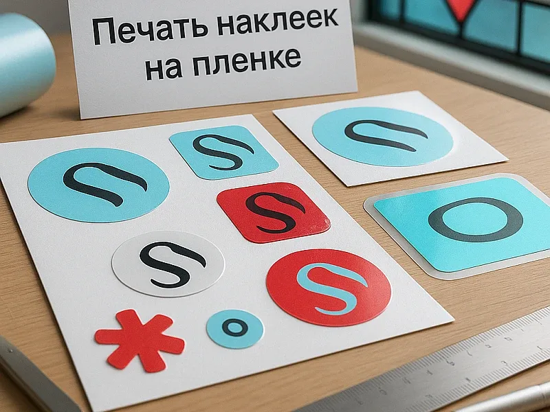 Печать наклеек на пленке на заказ
