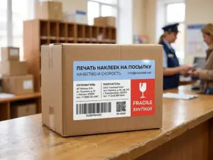 Печать наклеек на посылку в Москве