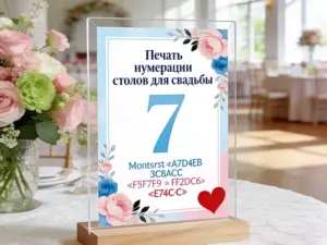 Печать нумерации столов для свадьбы в Москве