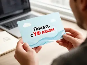 Печать с УФ лаком в Москве