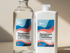 Прозрачные наклейки с логотипом в Москве