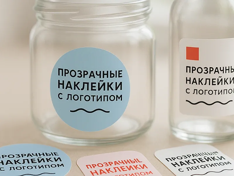 Прозрачные наклейки с логотипом недорого