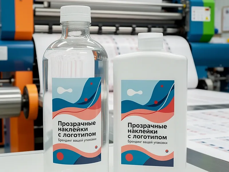 Прозрачные наклейки с логотипом на заказ