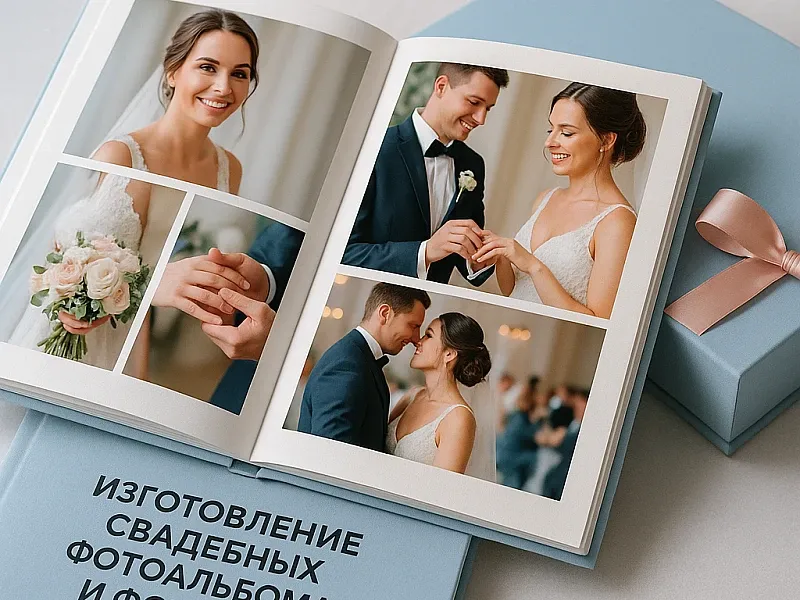 Изготовление свадебных фотоальбомов и фотокниг дешево